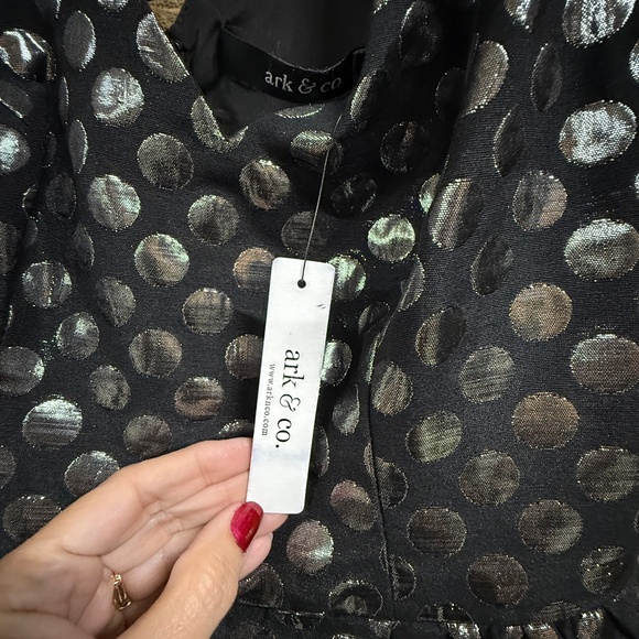 NWT Ark and Company Sleeveless Flare dress with metallic circles, Small - Picture 5 of 7